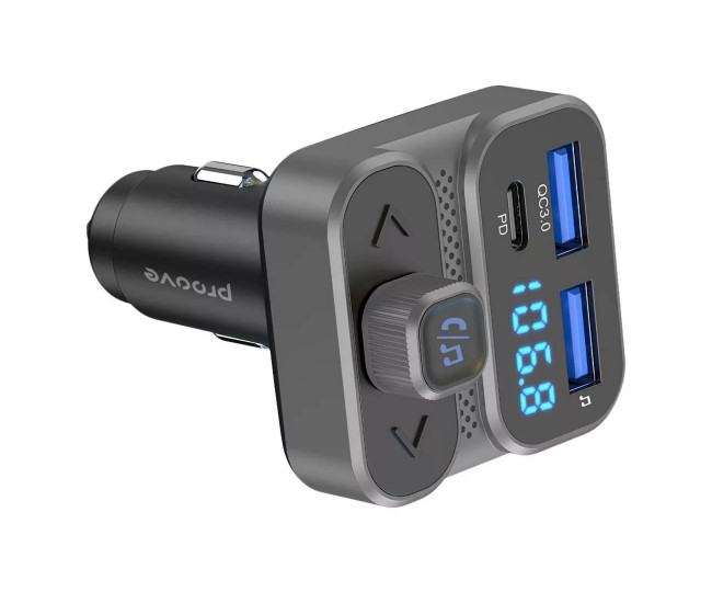 АЗП Proove FM Launcher Luxor SE 36W (PD+QC3.0) Type-C+USB (gray)
